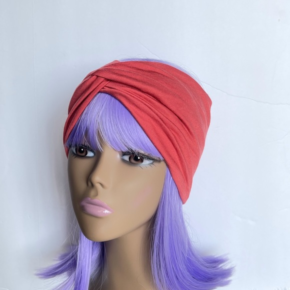 Wide Burnt Orange Twisted Headband, Headwraps - Picture 3 of 3